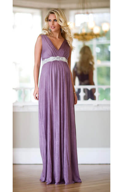 Anastasia Maternity Gown (Heather) with Diamante Sash by Tiffany Rose