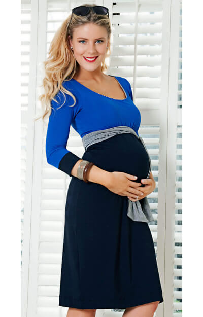 Colour Block Maternity Dress (Cruise) by Tiffany Rose