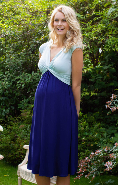 Clara Maternity Dress Short Aqua Marine by Tiffany Rose