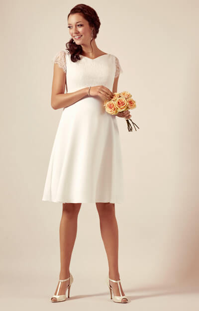 Eleanor Gravid Bröllopsklänning elfenbensvit by Tiffany Rose