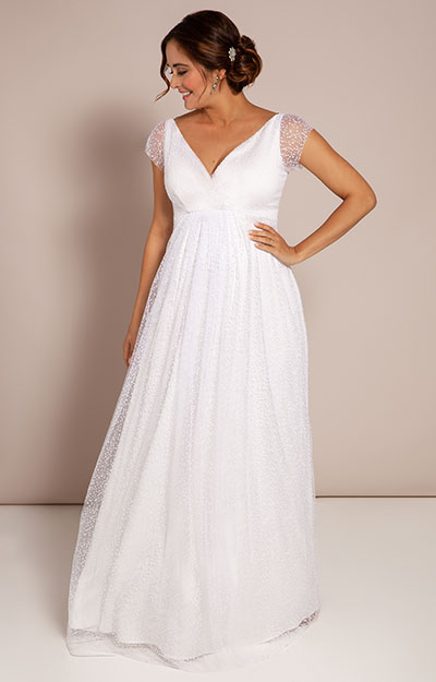 Elodie Maternity Gown White Snow by Tiffany Rose