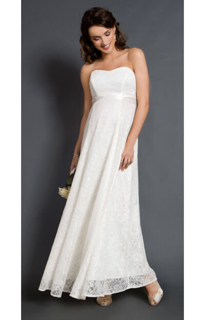 Savona Ivory Maternity Wedding Gown (Long) by Tiffany Rose