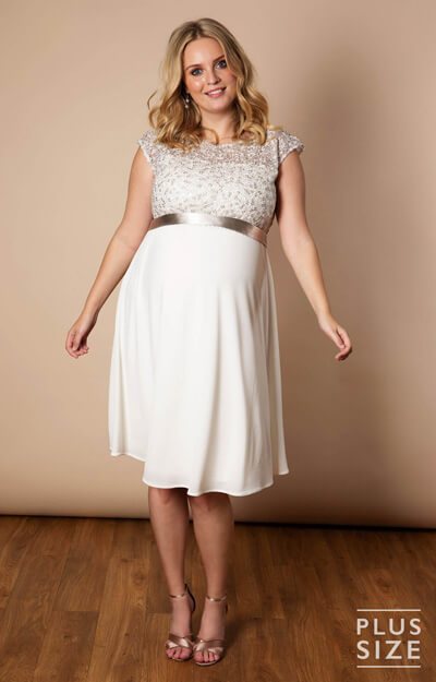 Mia Plus Size Maternity Dress Ivory by Tiffany Rose