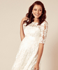 Asha Umstandsmoden-Hochzeitskleid In Elfenbein / Weiß by Tiffany Rose