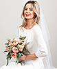 Hochzeitsschleier mit Schnittkante kurz (Elfenbein Weiß mit Schmuck-Kamm) by Tiffany Rose