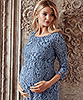 Clemence Lace Maternity Dress Steel Blue by Tiffany Rose