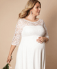 Lucia Gravid Bröllopsklänning Kort i plusstorlek Elfenbensvit by Tiffany Rose