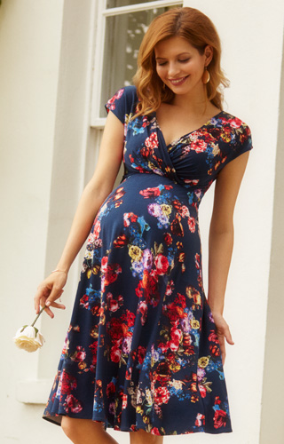 Alessandra Maternity Dress Short Midnight Garden by Tiffany Rose