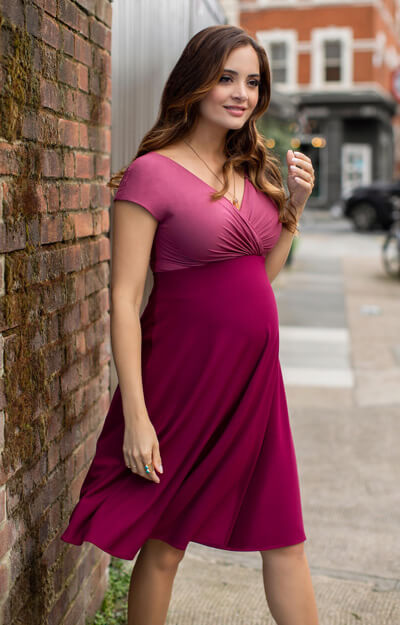 Alessandra Maternity Dress Short Rosey Red by Tiffany Rose