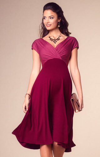 Alessandra Maternity Dress Short Rosey Red by Tiffany Rose
