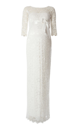 Amelia Lace Maternity Wedding Dress Long (Ivory) by Tiffany Rose