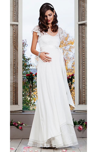 Juliette Maternity Wedding Gown (Ivory) by Tiffany Rose